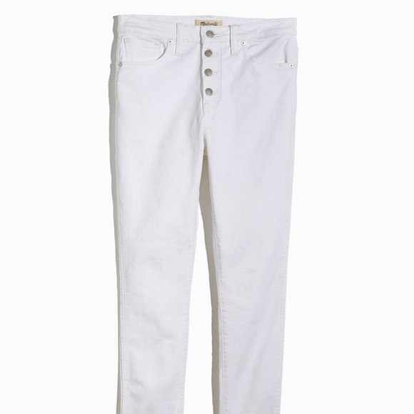 Madewell White High-Waist Skinny Crop Jeans - 27 - Picture 3 of 7